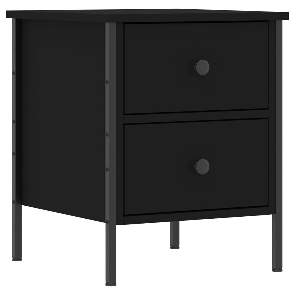 Nattbord svart 40x42x50 cm konstruert tre