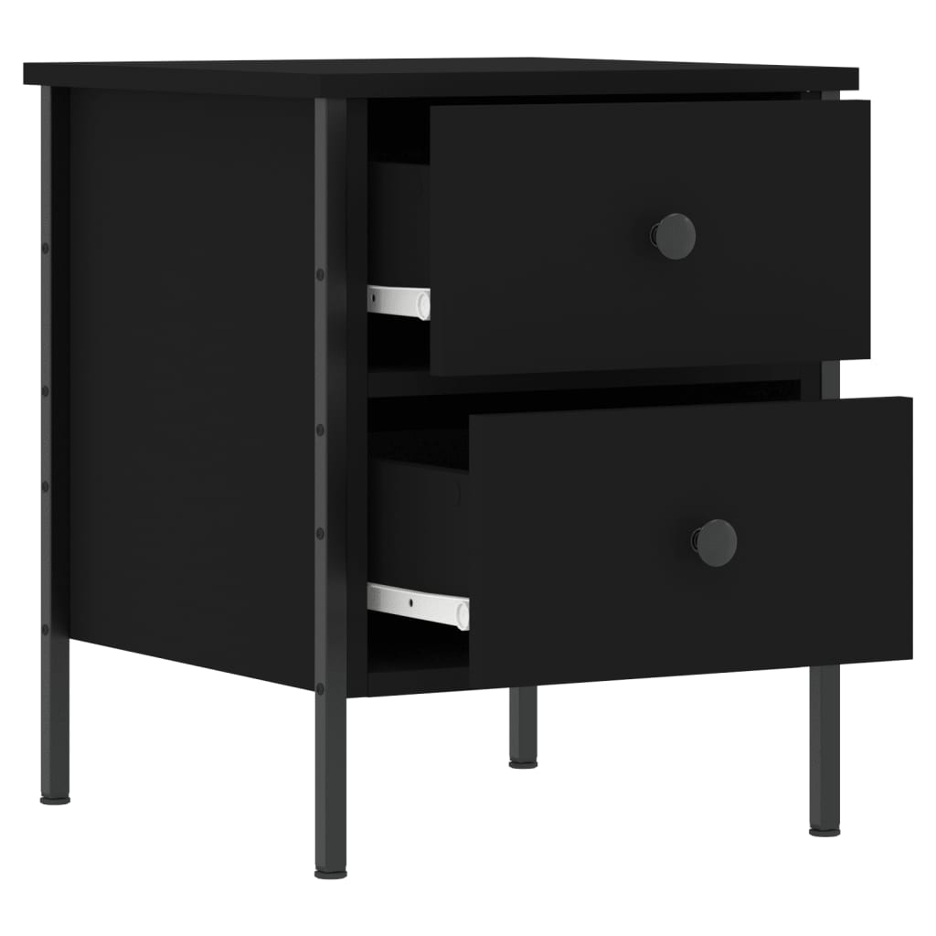 Nattbord svart 40x42x50 cm konstruert tre