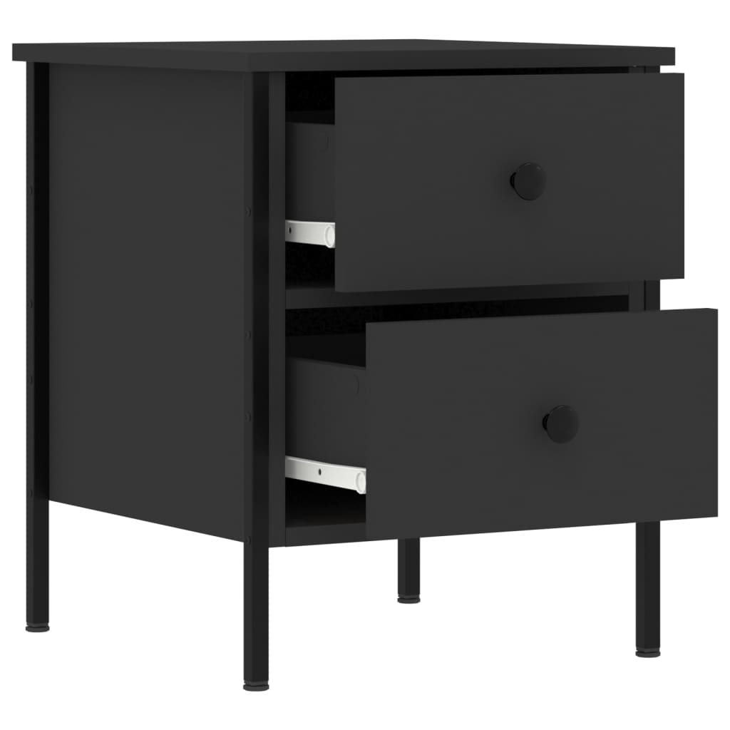 Nattbord 2 stk svart 40x42x50 cm konstruert tre