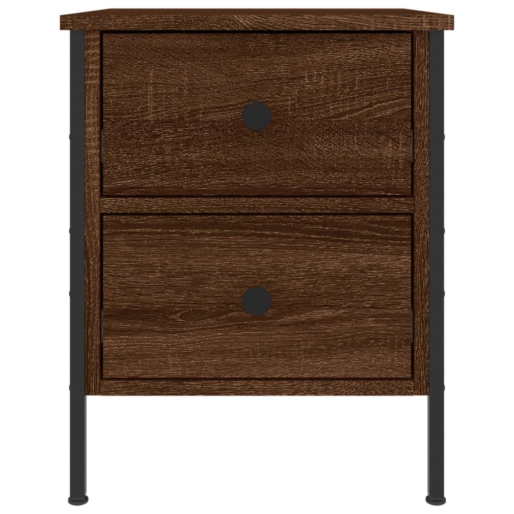 Nattbord 2 stk brun eik 40x42x50 cm konstruert tre