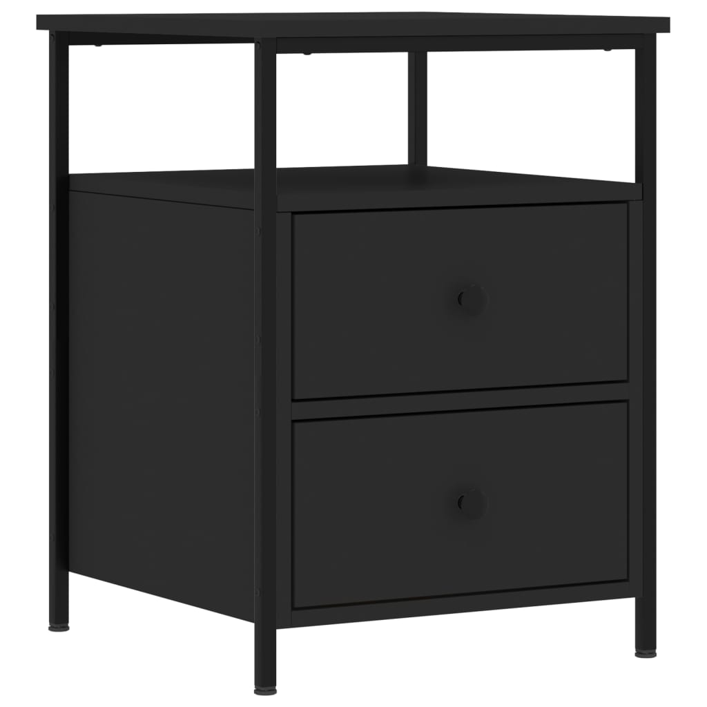 Nattbord 2 stk svart 44x45x60 cm konstruert tre