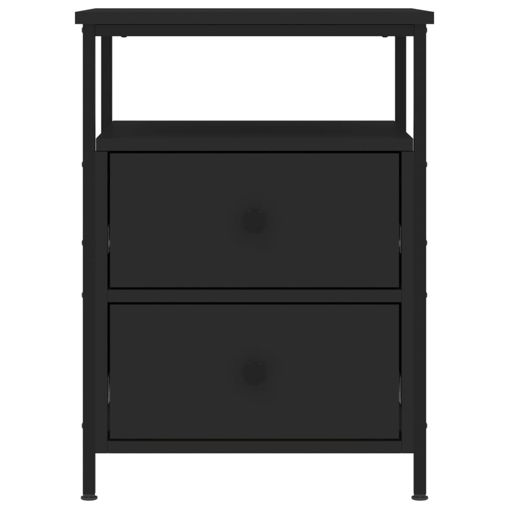 Nattbord 2 stk svart 44x45x60 cm konstruert tre