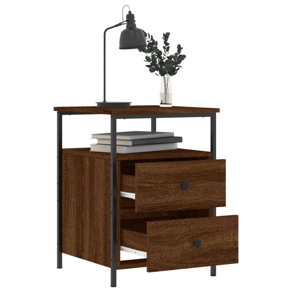 Nattbord brun eik 44x45x60 cm konstruert tre