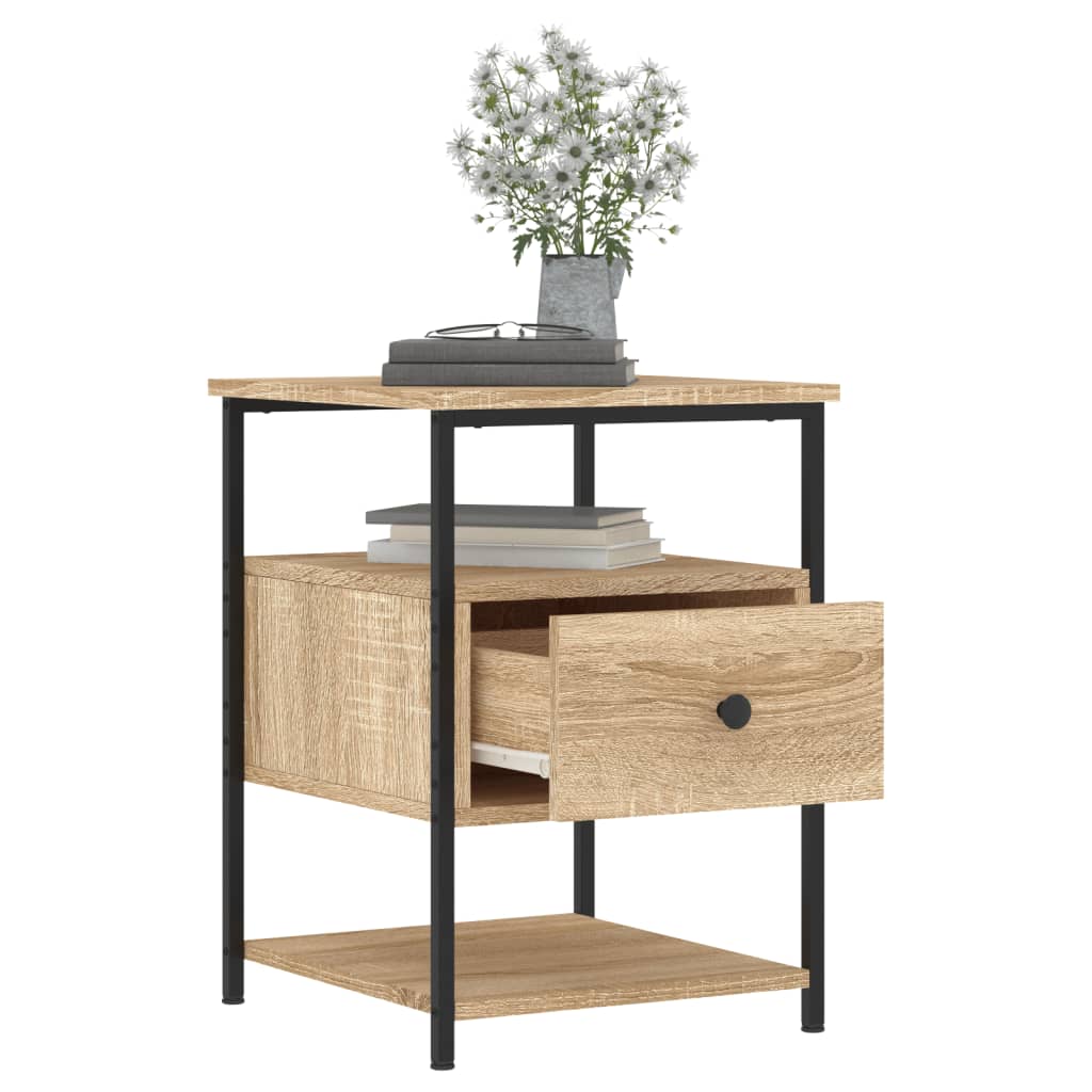 Nattbord 2 stk sonoma eik 40x42x56 cm konstruert tre