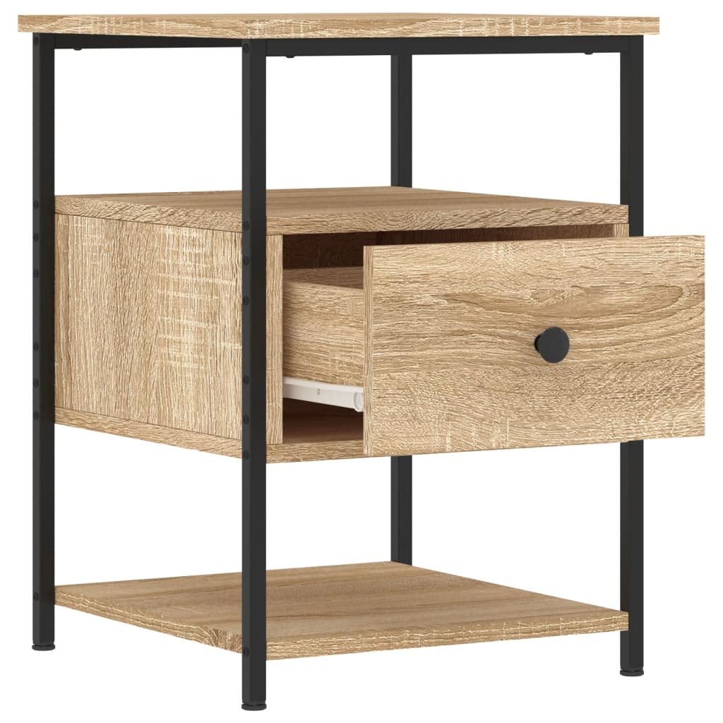 Nattbord 2 stk sonoma eik 40x42x56 cm konstruert tre