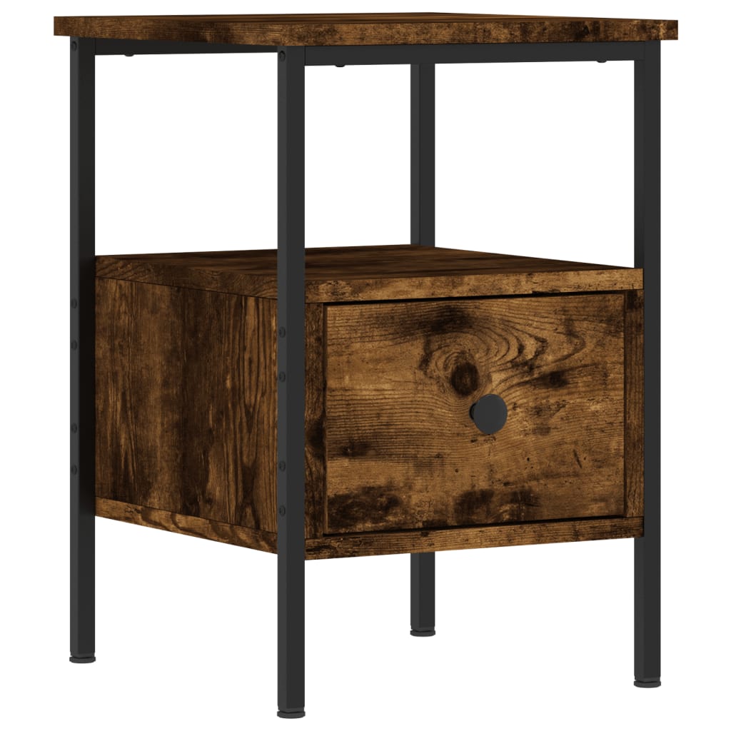 Nattbord 2 stk røkt eik 34x36x50 cm konstruert tre