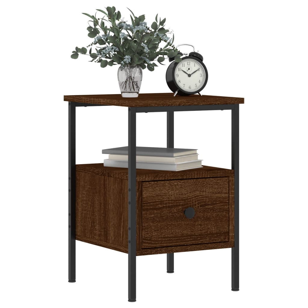 Nattbord brun eik 34x36x50 cm konstruert tre