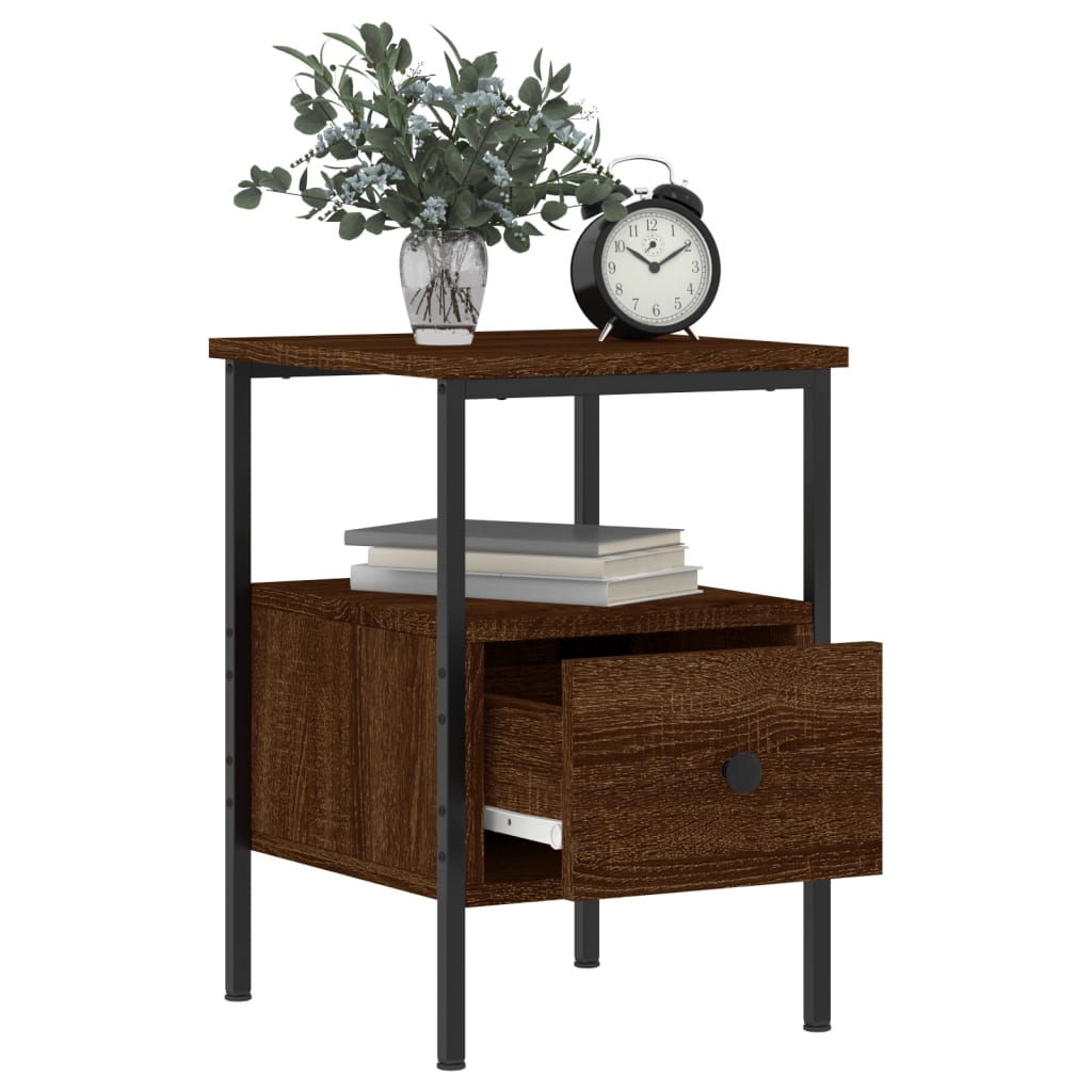 Nattbord brun eik 34x36x50 cm konstruert tre