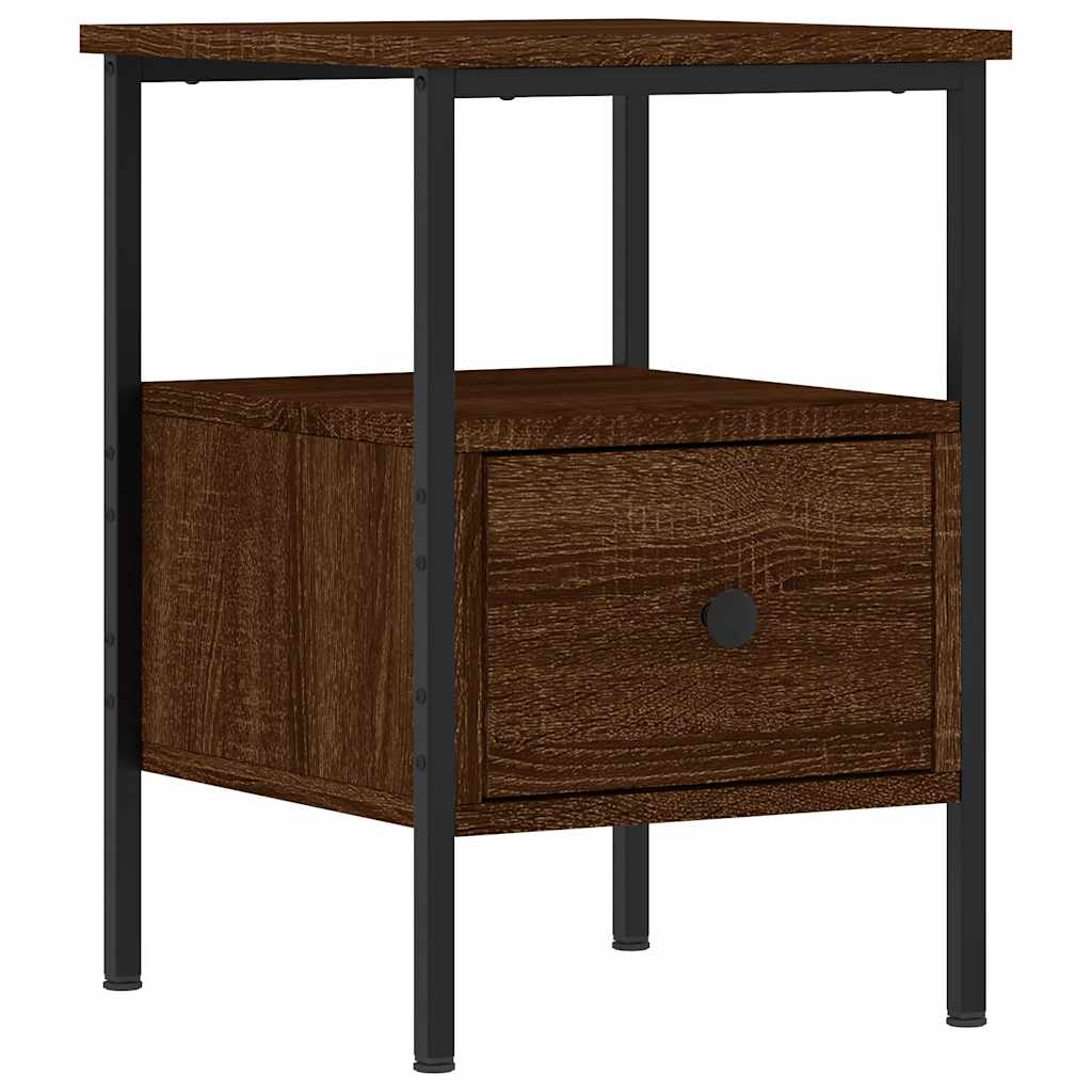 Nattbord 2 stk brun eik 34x36x50 cm konstruert tre