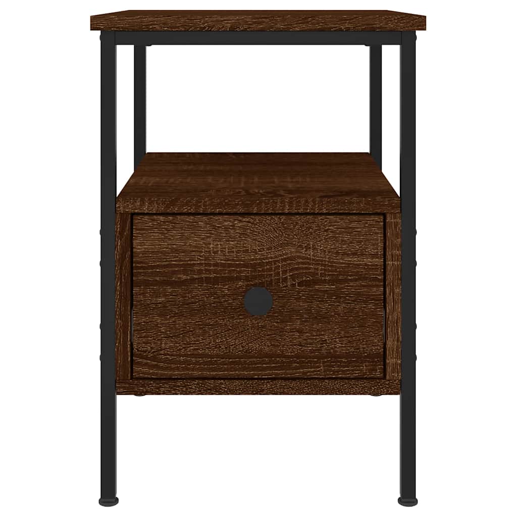 Nattbord 2 stk brun eik 34x36x50 cm konstruert tre