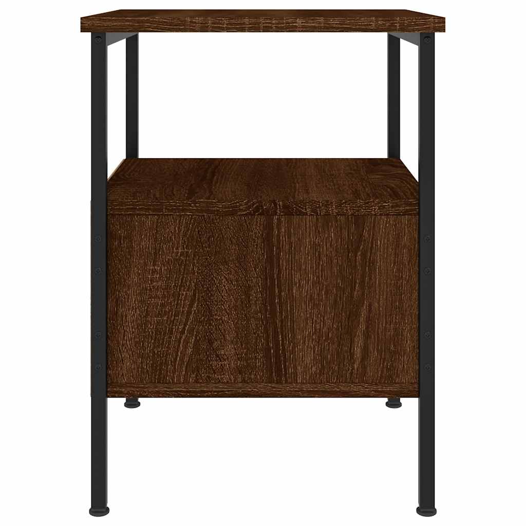 Nattbord 2 stk brun eik 34x36x50 cm konstruert tre