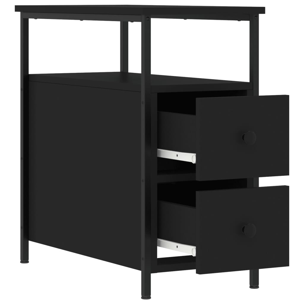 Nattbord svart 30x60x60 cm konstruert tre