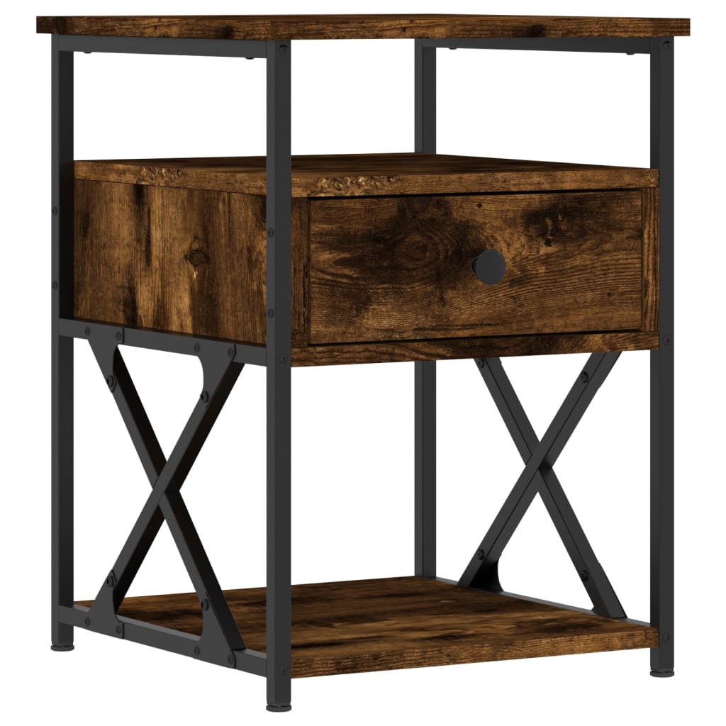Nattbord røkt eik 40x42x55 cm konstruert tre
