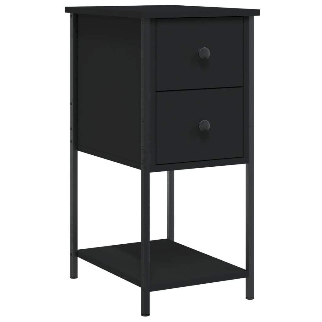 Nattbord svart 32x42x70 cm konstruert tre