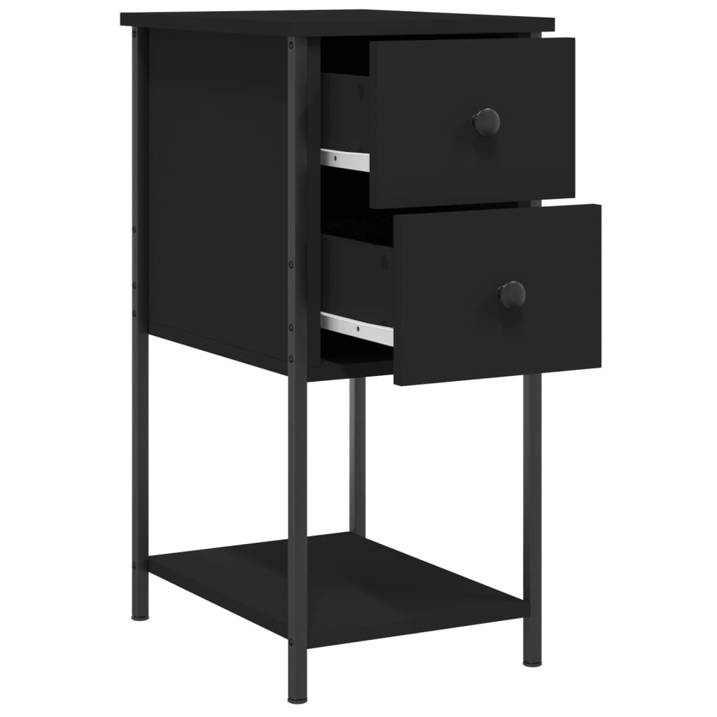 Nattbord svart 32x42x70 cm konstruert tre