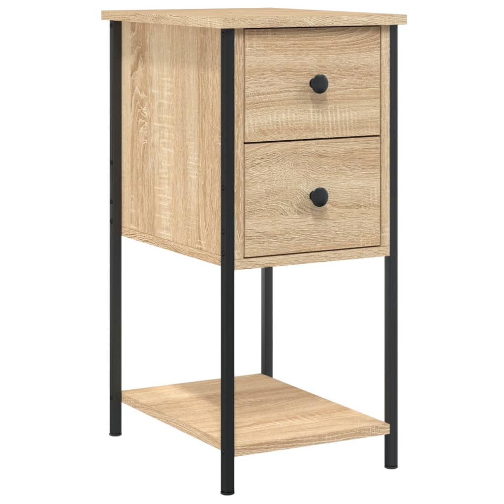 Nattbord 2 stk sonoma eik 32x42x70 cm konstruert tre