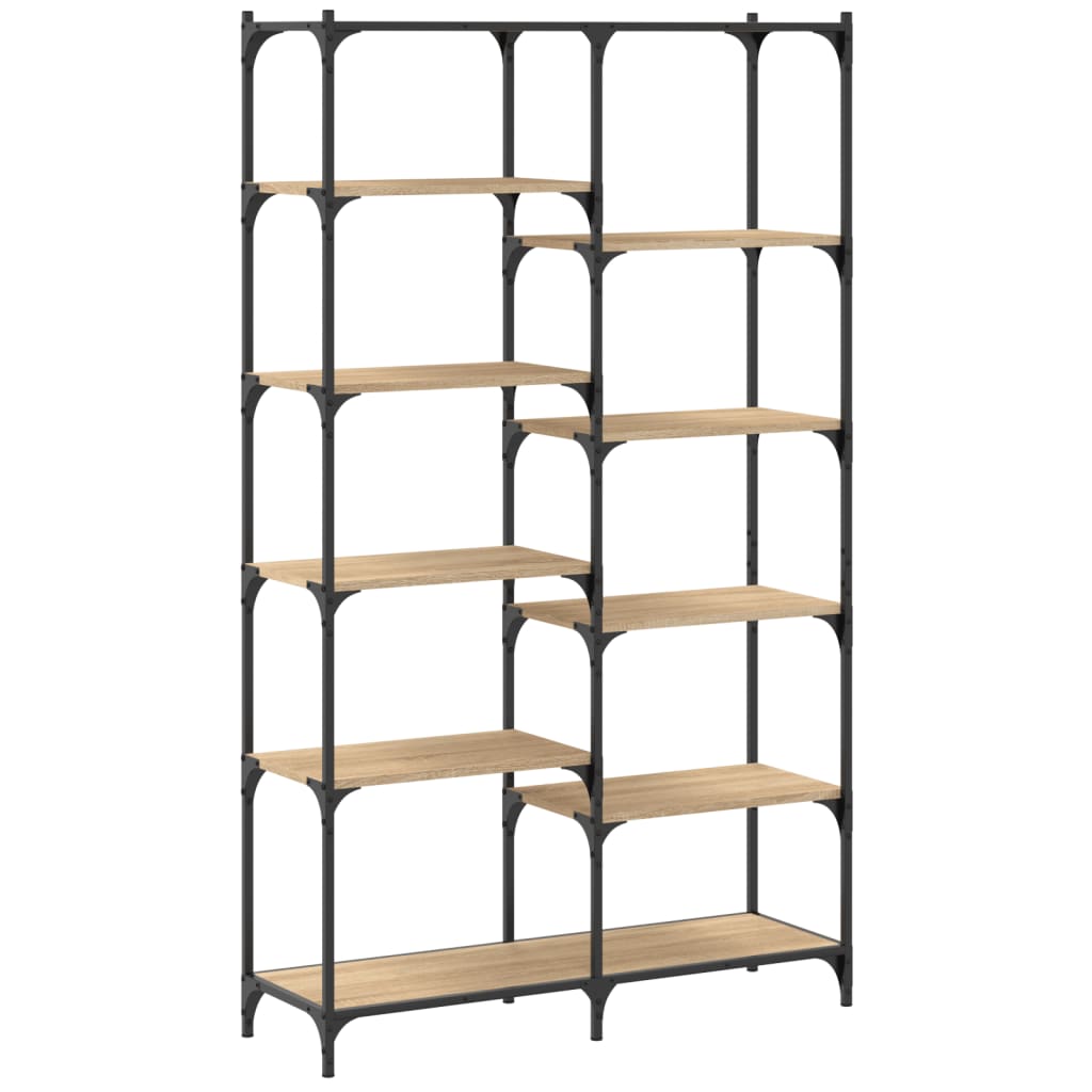 Bokhylle sonoma eik 100x32x170 cm konstruert tre og jern