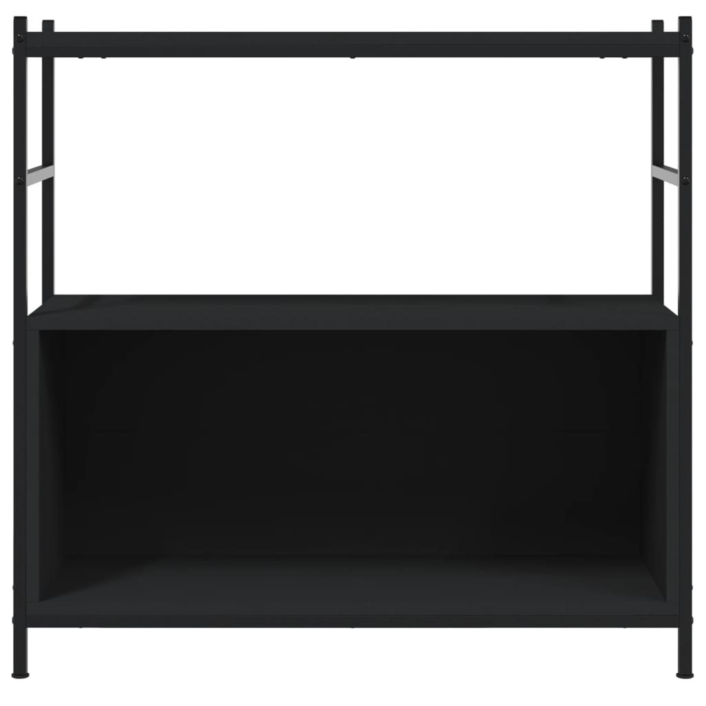 Bokhylle svart 80x30x78,5 cm konstruert tre og jern