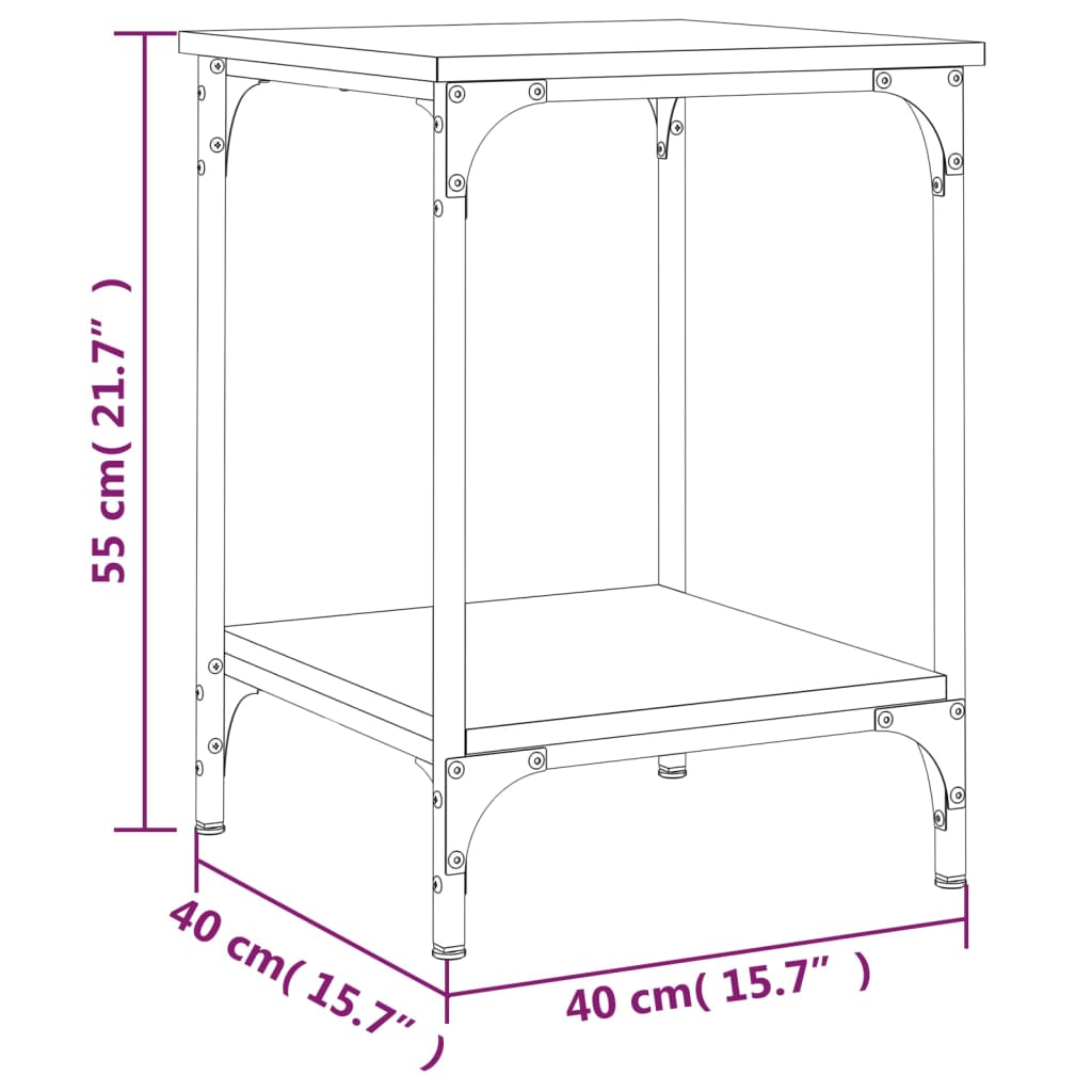 Salongbord brun eik 40x40x55 cm konstruert tre
