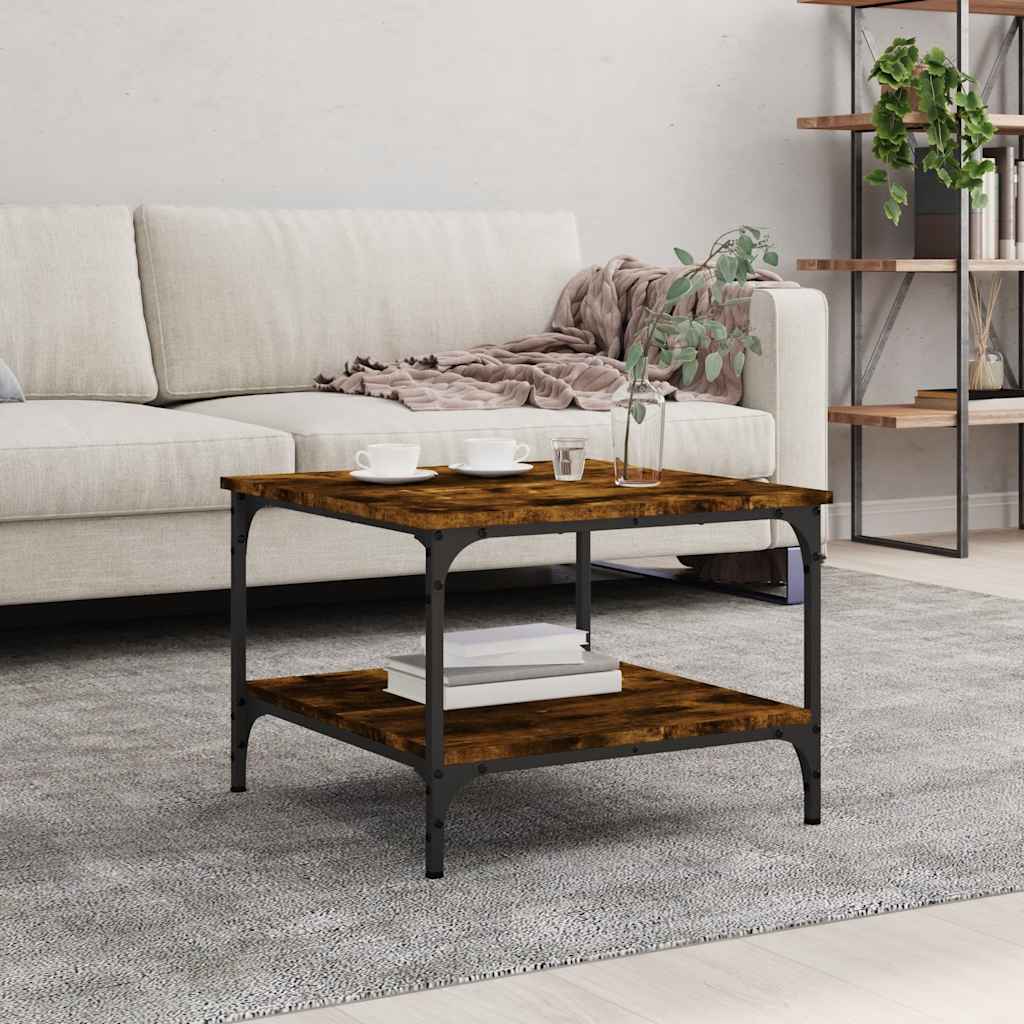 Salongbord røkt eik 55x55x40 cm konstruert tre