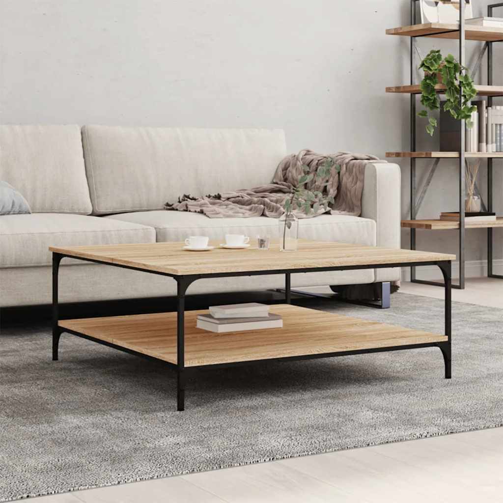 Salongbord sonoma eik 100x100x40 cm konstruert tre