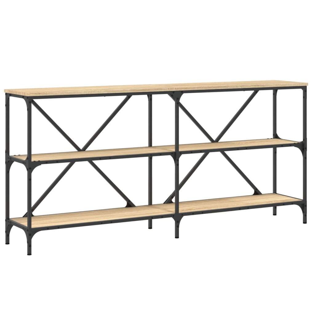 Salongbord sonoma eik 160x30x75 cm konstruert tre og jern