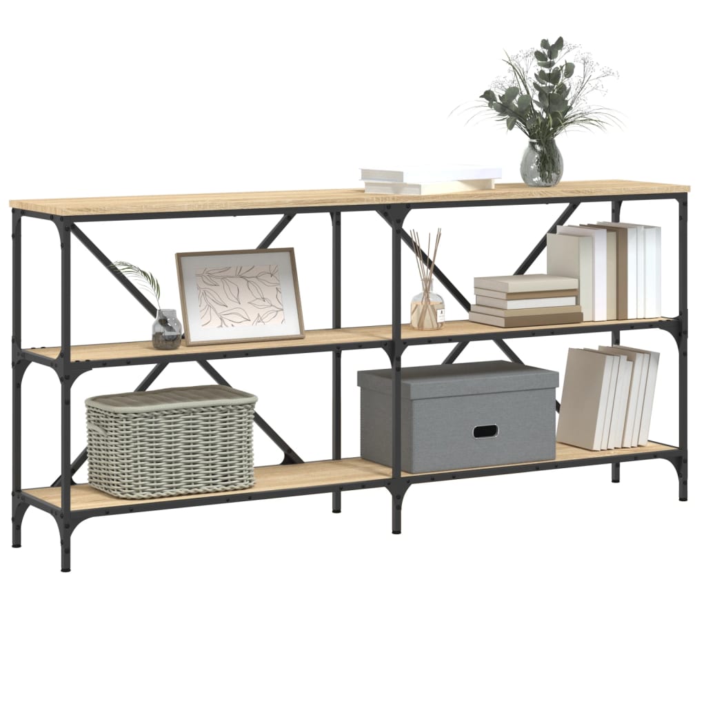 Salongbord sonoma eik 160x30x75 cm konstruert tre og jern