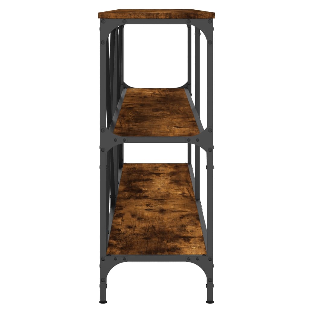 Salongbord røkt eik 160x30x75 cm konstruert tre og jern