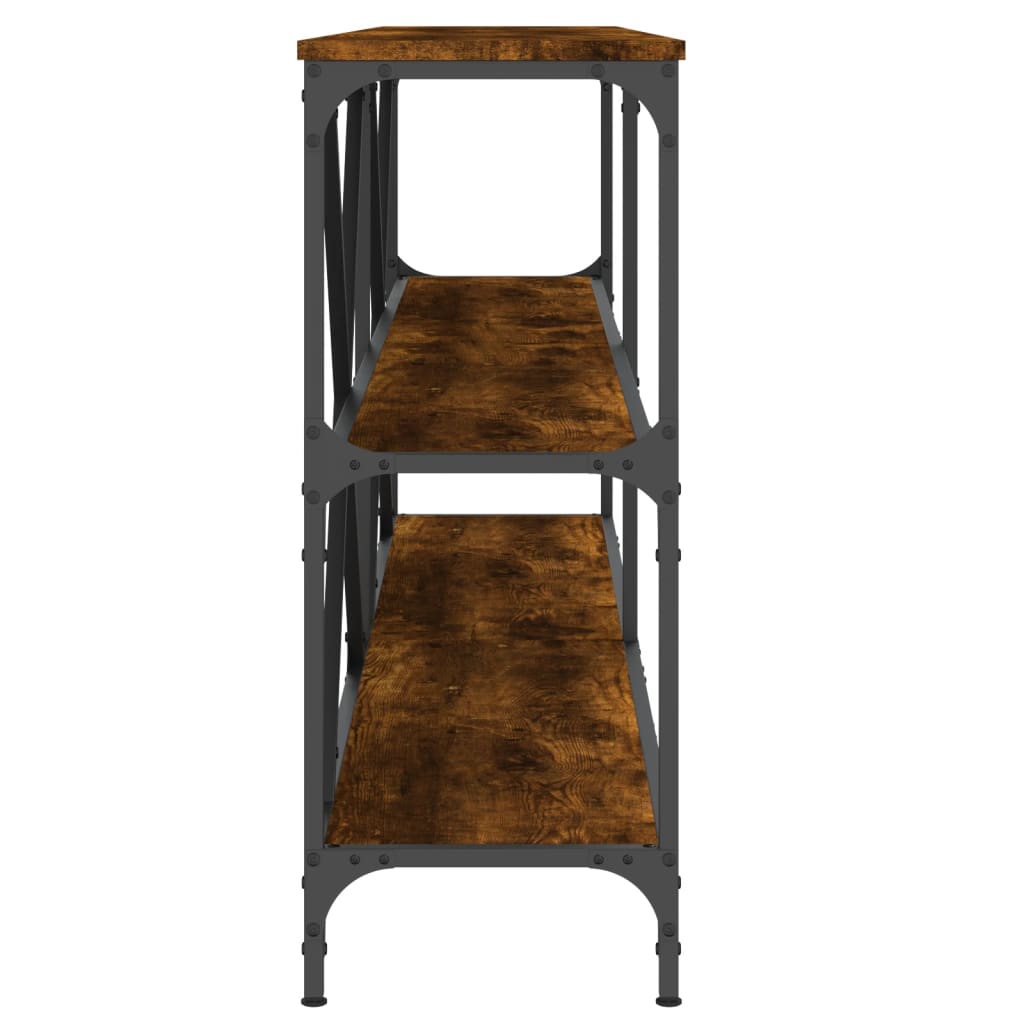 Salongbord røkt eik 180x30x75 cm konstruert tre og jern