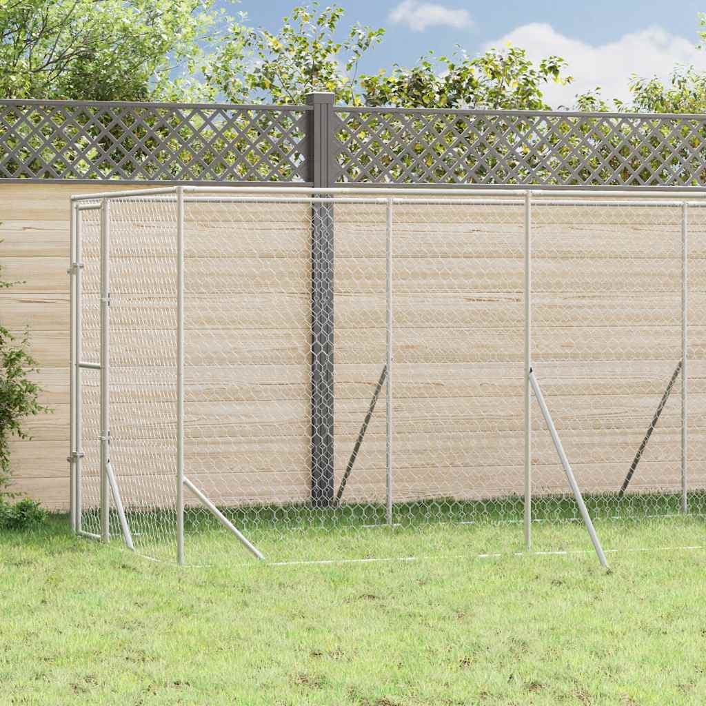 Utendørs hundekennel sølv 2x6x2 m galvanisert stål