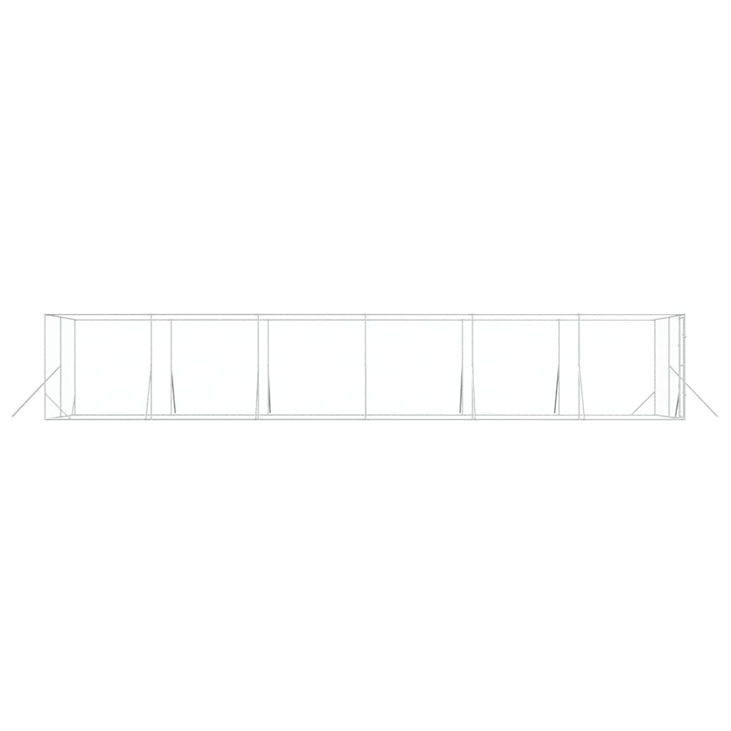Utendørs hundekennel sølv 4x12x2 m galvanisert stål