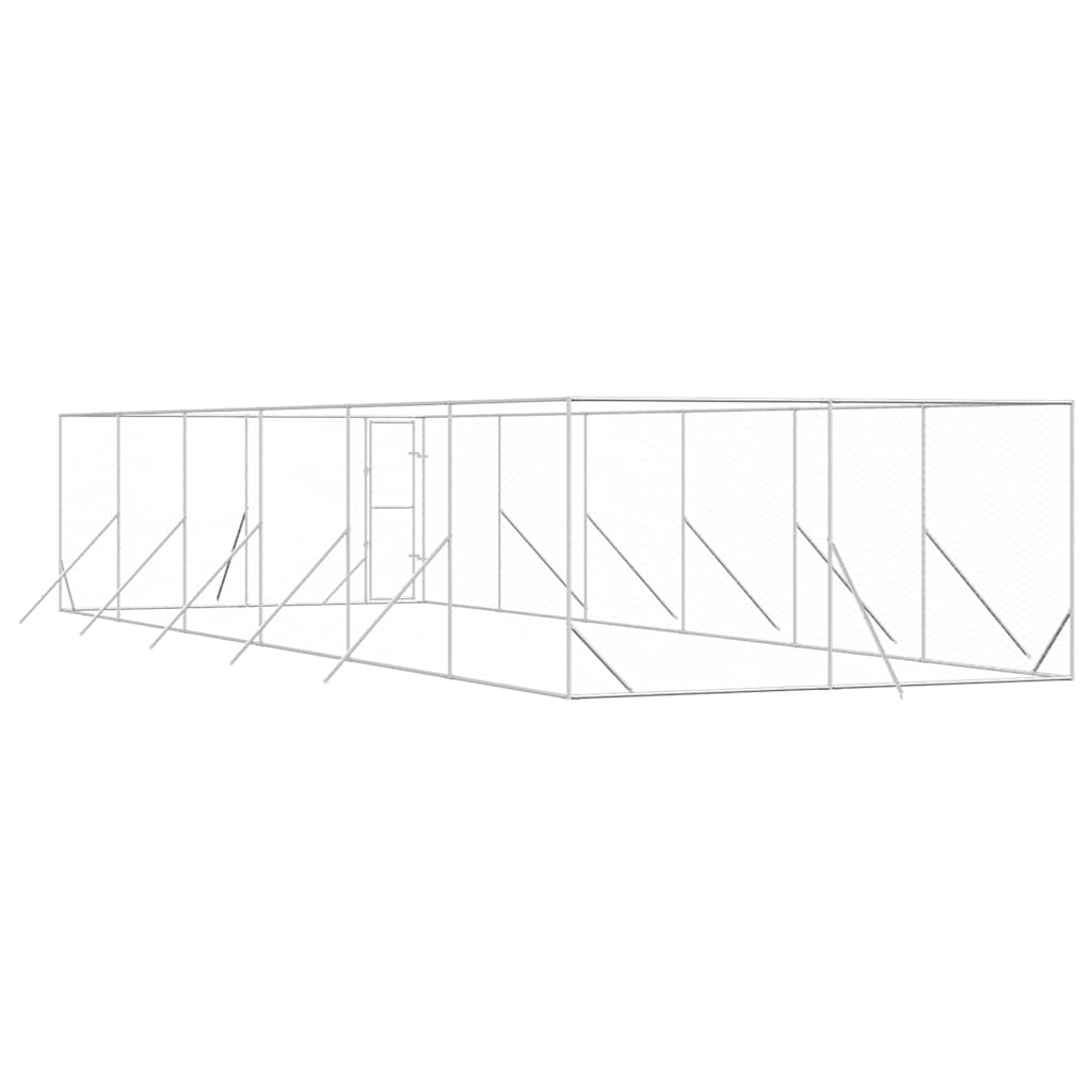 Utendørs hundekennel sølv 4x12x2 m galvanisert stål