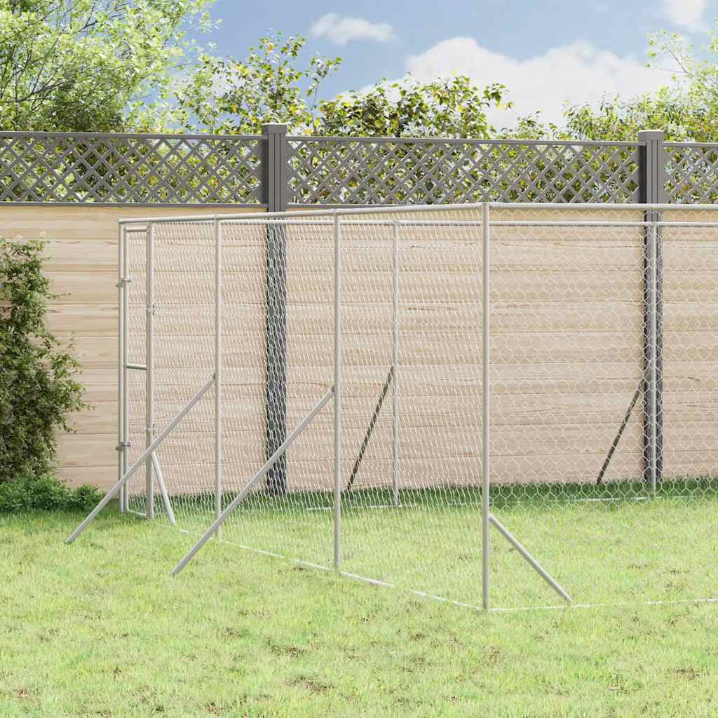 Utendørs hundekennel sølv 6x10x2 m galvanisert stål