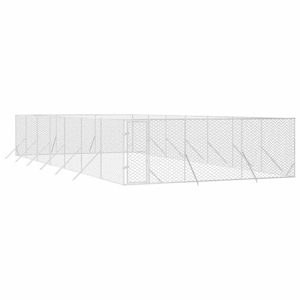 Utendørs hundekennel sølv 6x14x2 m galvanisert stål