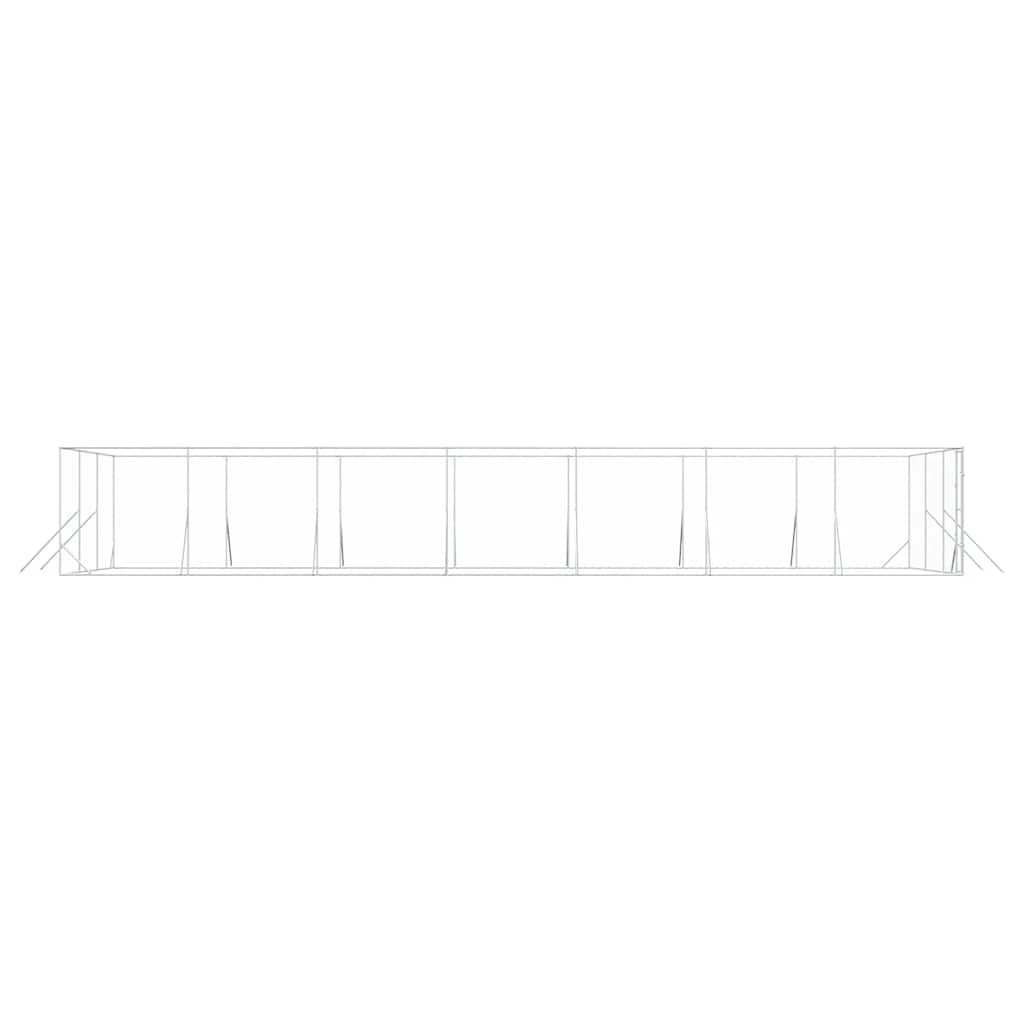 Utendørs hundekennel sølv 6x14x2 m galvanisert stål