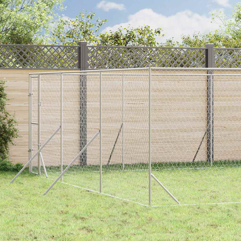 Utendørs hundekennel sølv 6x14x2 m galvanisert stål