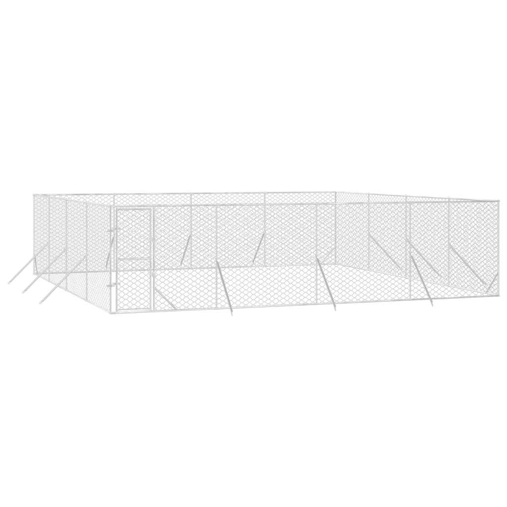 Utendørs hundekennel sølv 8x8x2 m galvanisert stål