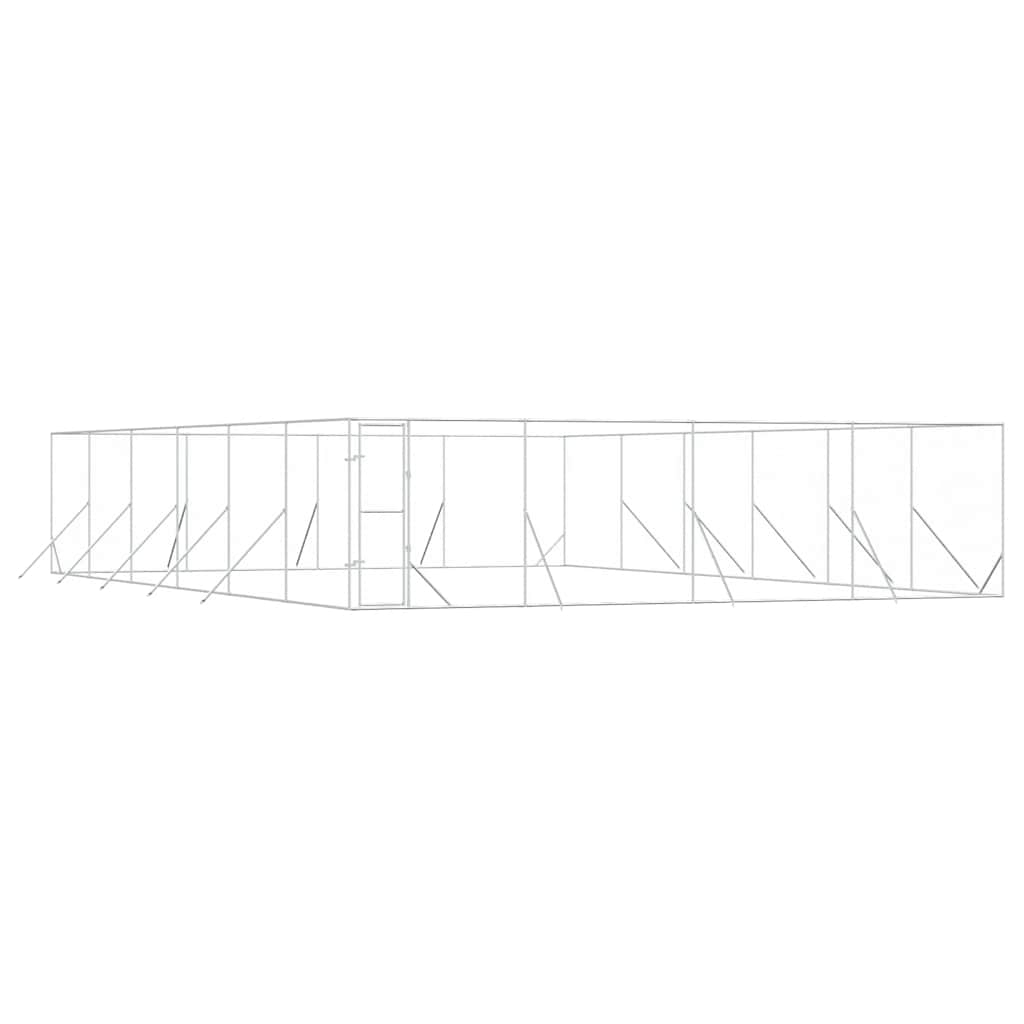 Utendørs hundekennel sølv 8x12x2 m galvanisert stål