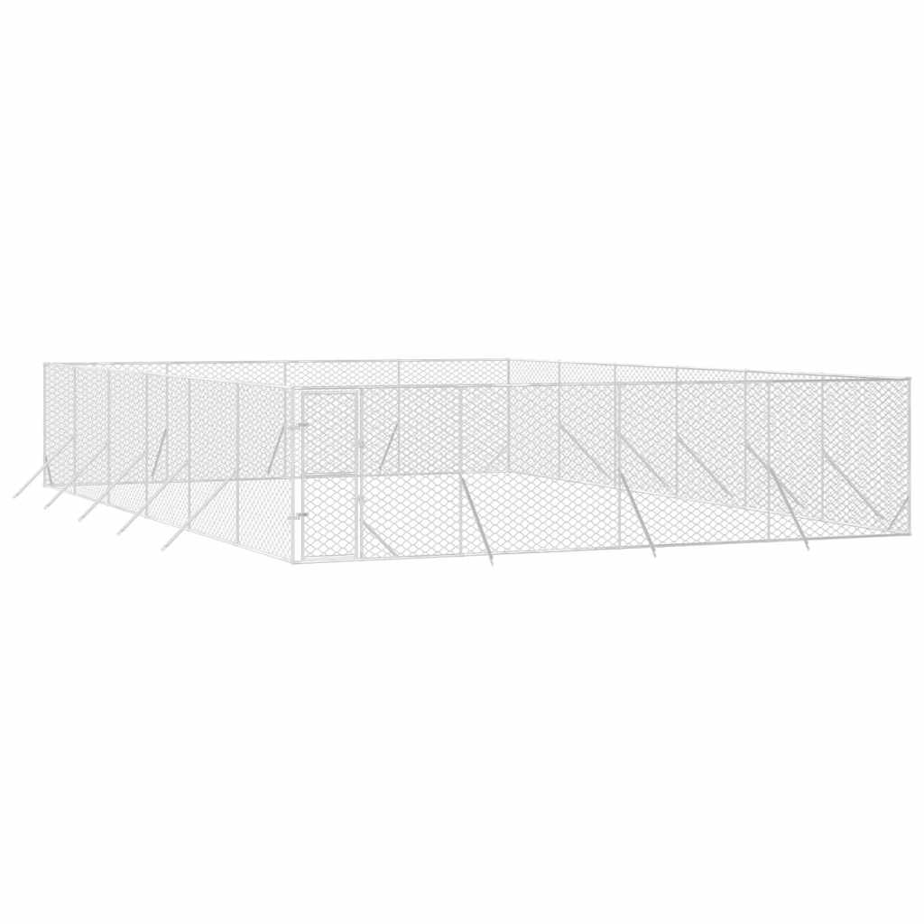 Utendørs hundekennel sølv 8x12x2 m galvanisert stål