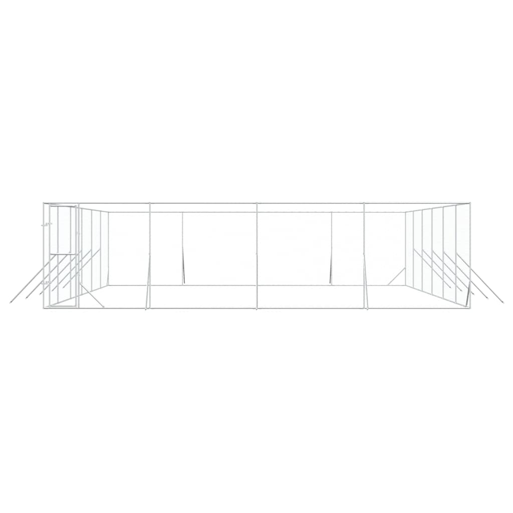 Utendørs hundekennel sølv 8x12x2 m galvanisert stål