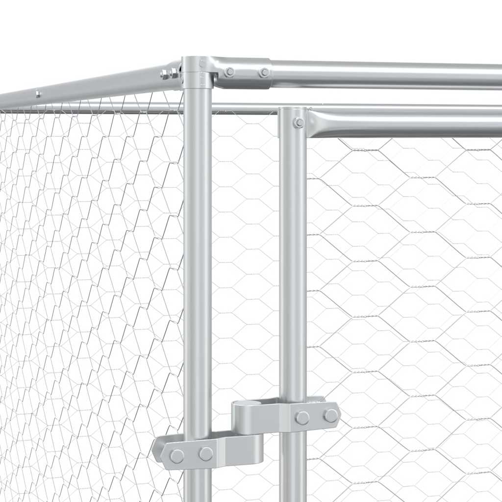 Utendørs hundekennel sølv 8x12x2 m galvanisert stål