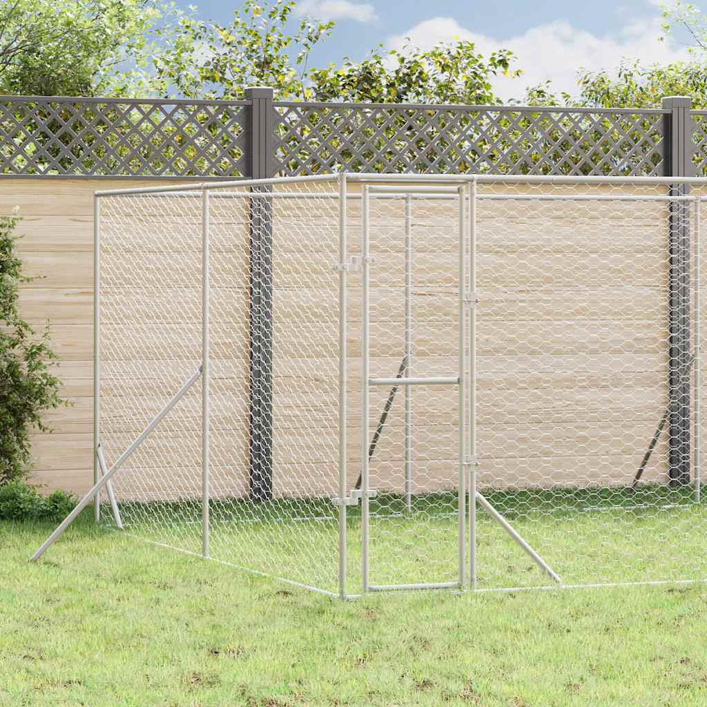 Utendørs hundekennel sølv 8x12x2 m galvanisert stål