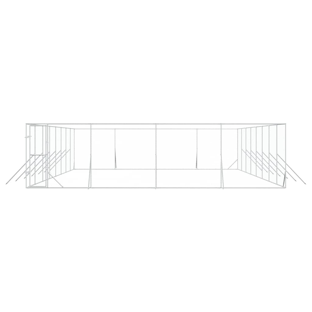 Utendørs hundekennel sølv 8x16x2 m galvanisert stål
