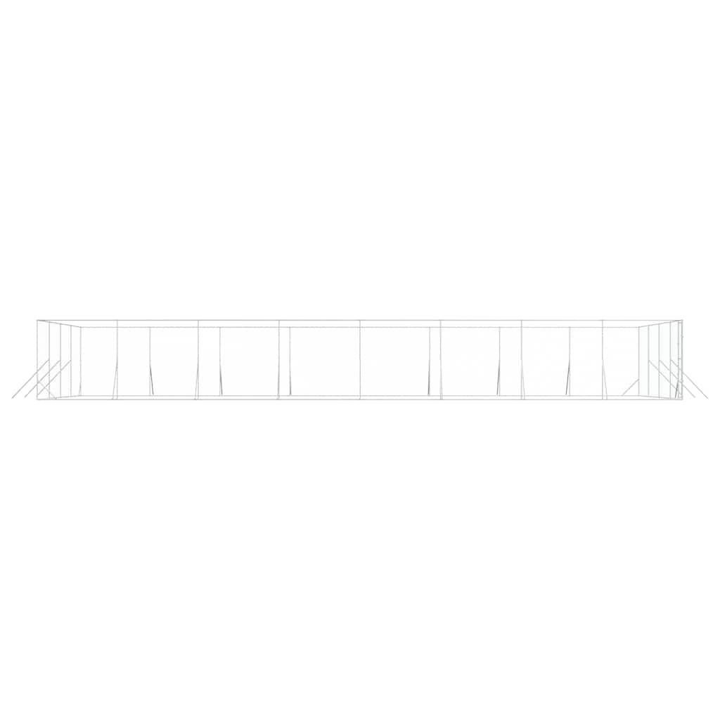 Utendørs hundekennel sølv 8x16x2 m galvanisert stål
