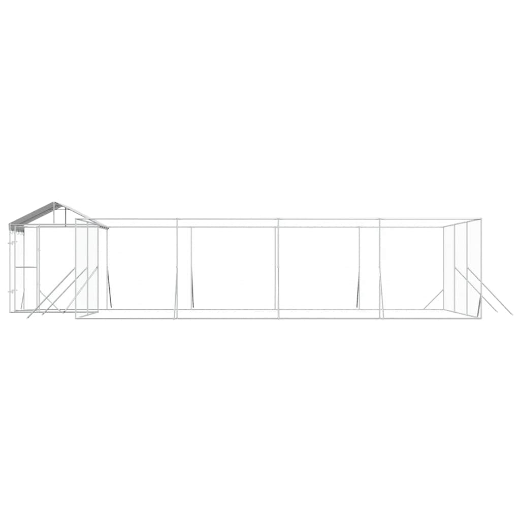 Utendørs hundekennel sølv 10x6x2,5 m galvanisert stål