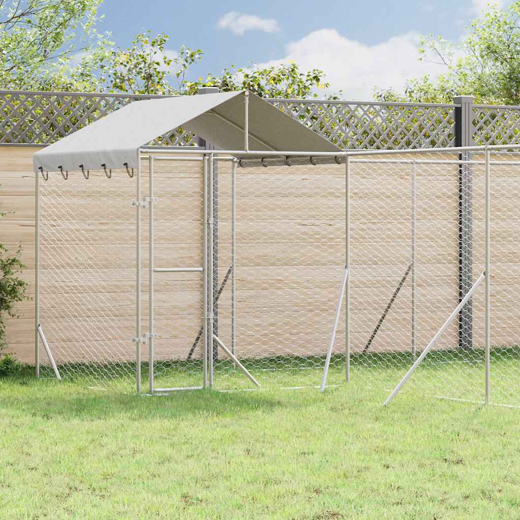 Utendørs hundekennel sølv 10x6x2,5 m galvanisert stål