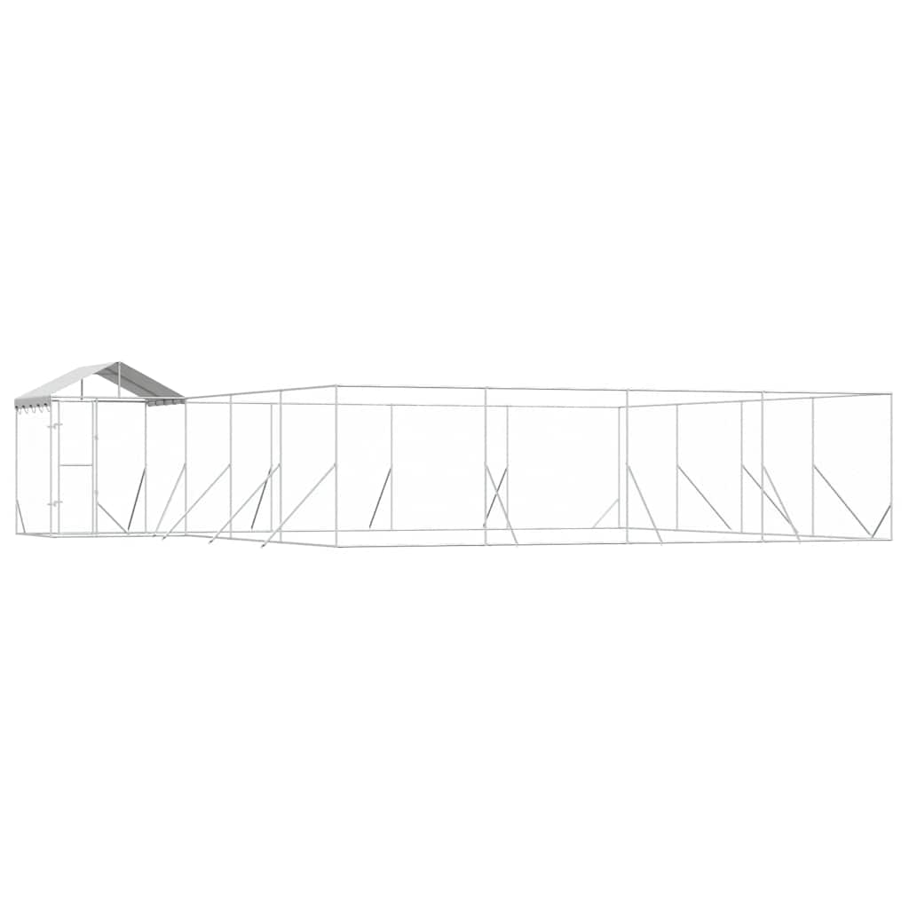 Utendørs hundekennel sølv 10x8x2,5 m galvanisert stål
