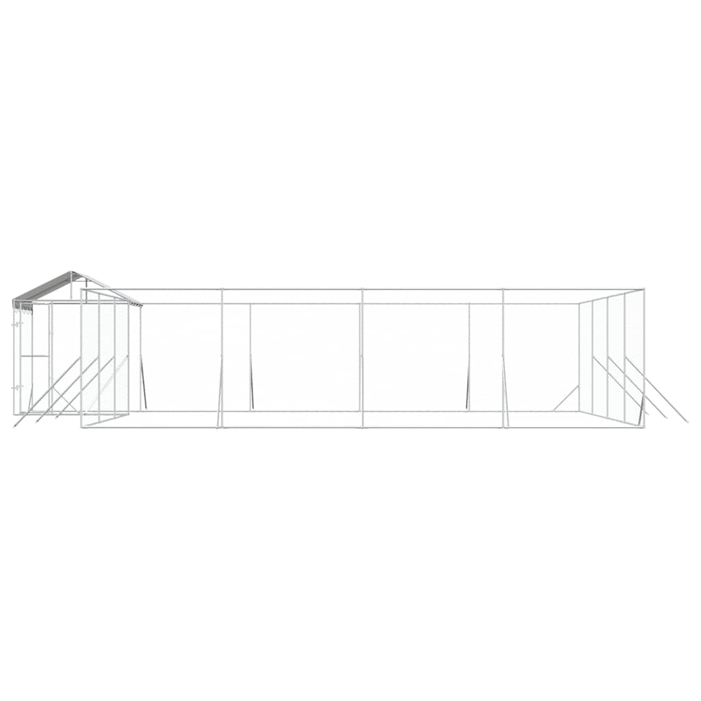 Utendørs hundekennel sølv 10x8x2,5 m galvanisert stål