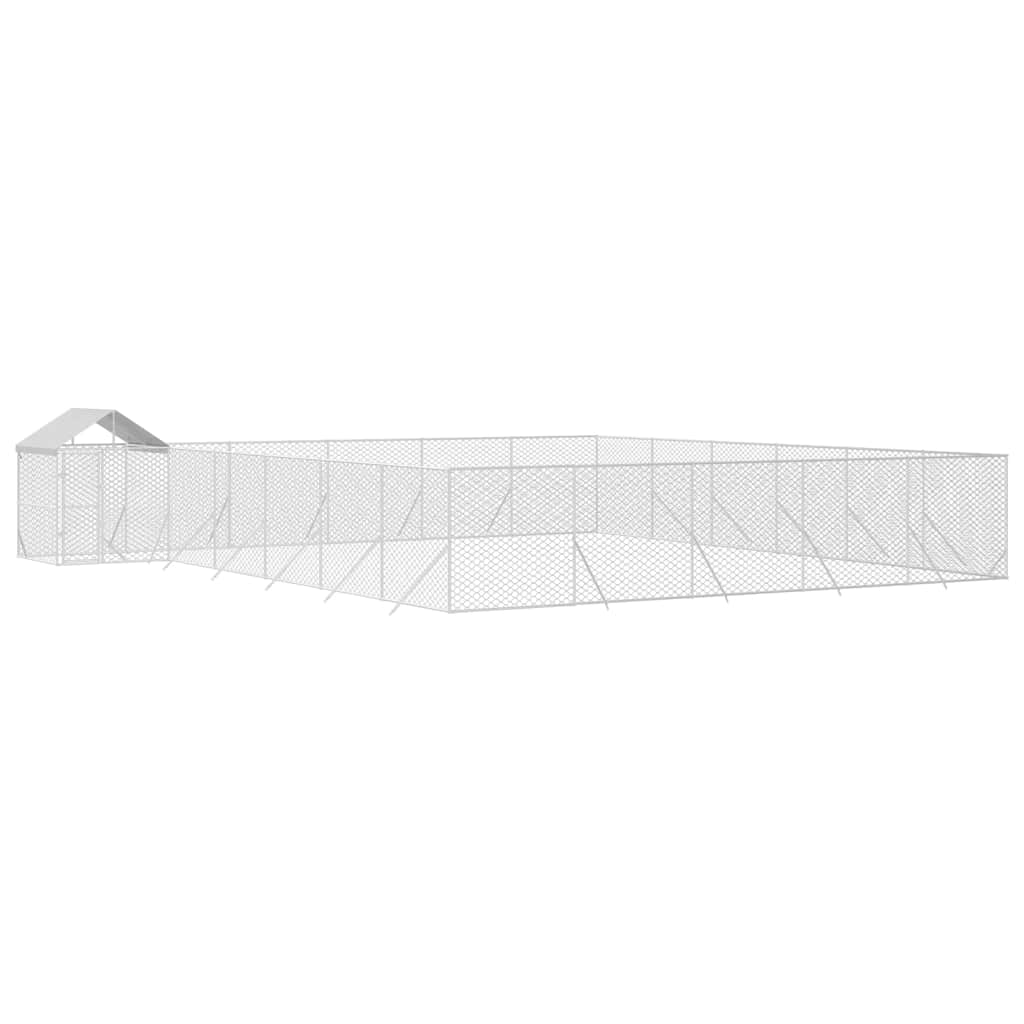 Utendørs hundekennel sølv 12x12x2,5 m galvanisert stål