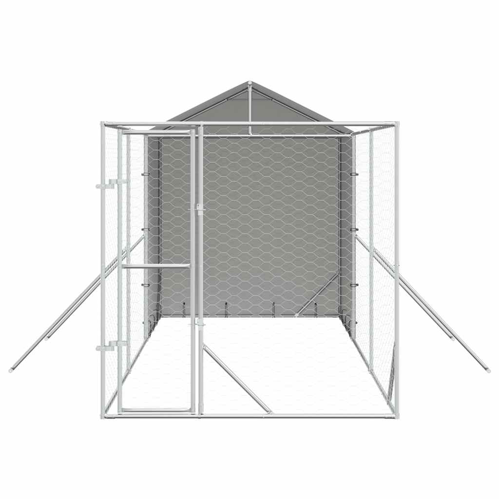 Utendørs hundekennel sølv 2x6x2,5 m galvanisert stål